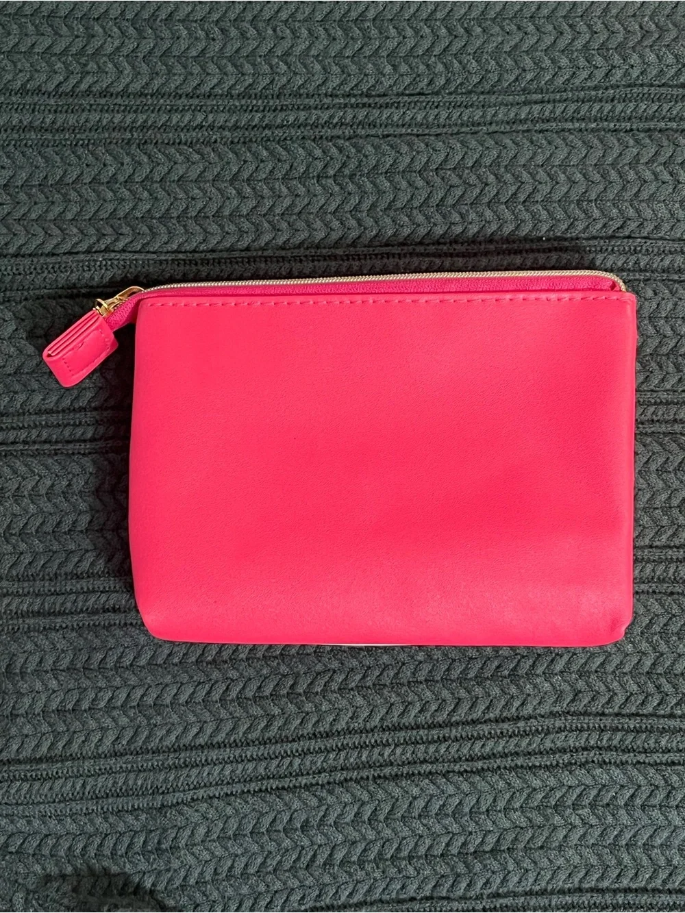 White & Pink Bunny Print Zip Pouch
